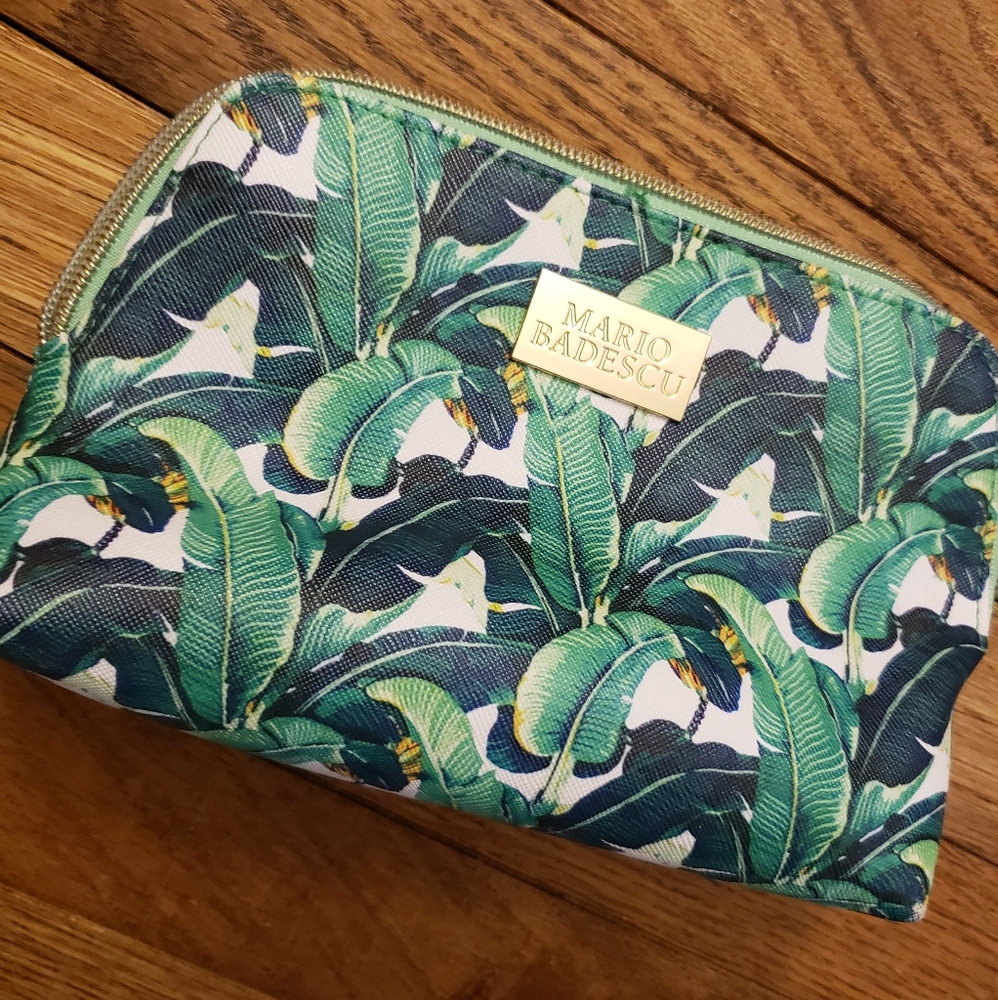 Mario‎ Badescu Green Fern Palm Print Make-up Case Pouch